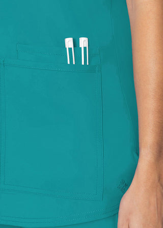 Med Couture Insight Women's Pleated Solid Scrub Top