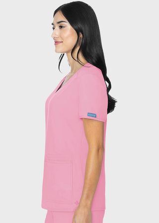 Med Couture Insight Women's Pleated Solid Scrub Top