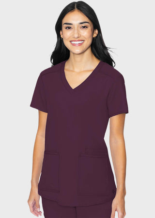 Med Couture Insight Women's Pleated Solid Scrub Top