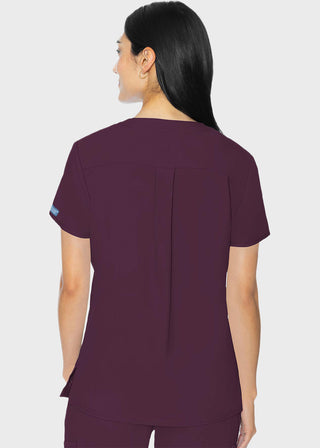 Med Couture Insight Women's Pleated Solid Scrub Top