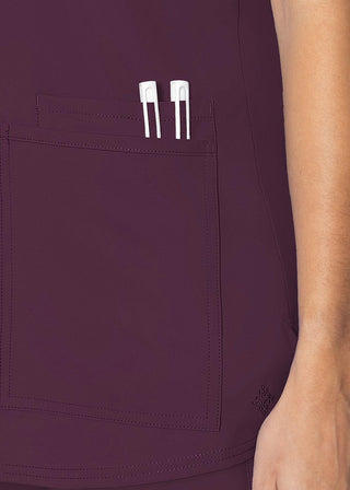 Med Couture Insight Women's Pleated Solid Scrub Top