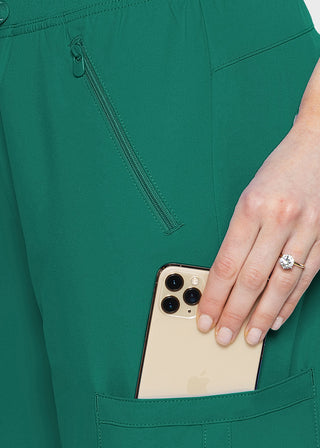 Med Couture Insight Women's Zipper Pocket Cargo Petite Scrub Pant