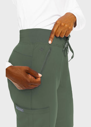 Med Couture Insight Women's Zipper Pocket Cargo Petite Scrub Pant