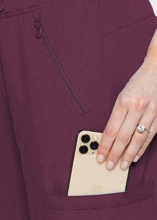 Med Couture Insight Women's Zipper Pocket Cargo Petite Scrub Pant