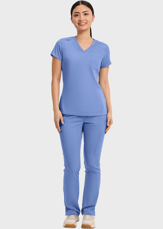 Med Couture Touch Women's Tuck In Solid Scrub Top