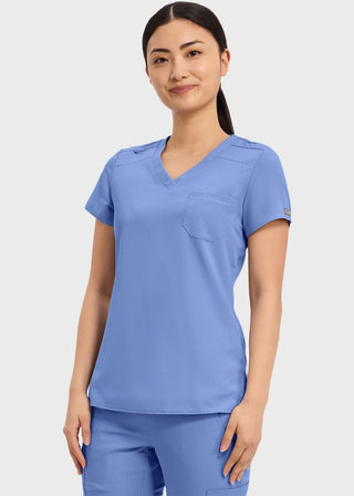 Med Couture Touch Women's Tuck In Solid Scrub Top