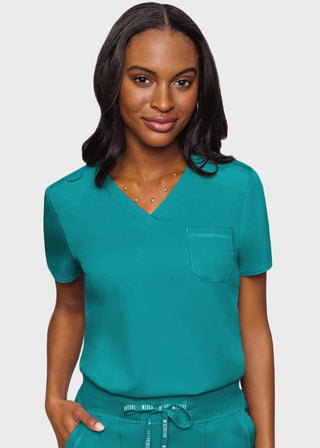 Med Couture Touch Women's Tuck In Solid Scrub Top