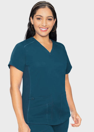 Med Couture Touch Women's V-Neck Shirttail Top