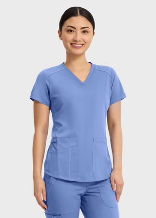 Med Couture Touch Women's V-Neck Shirttail Top