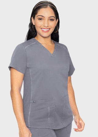 Med Couture Touch Women's V-Neck Shirttail Top