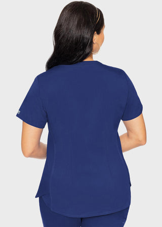 Med Couture Touch Women's V-Neck Shirttail Top