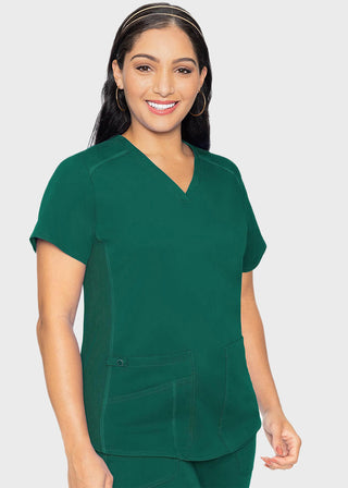 Med Couture Touch Women's V-Neck Shirttail Top