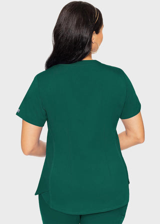 Med Couture Touch Women's V-Neck Shirttail Top