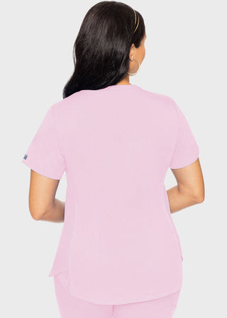 Med Couture Touch Women's V-Neck Shirttail Top
