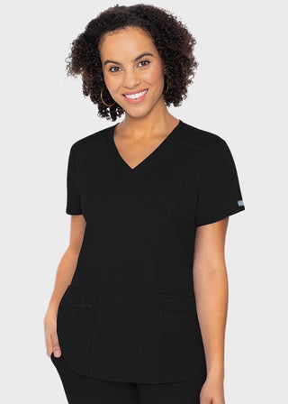 Med Couture Touch Women's V-Neck Knit Back Top