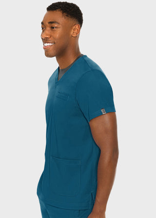 Med Couture Rothwear Men's Wescott Two Pocket Solid Scrub Top