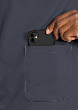 Med Couture Rothwear Men's Wescott Two Pocket Solid Scrub Top