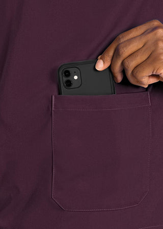 Med Couture Rothwear Men's Wescott Two Pocket Solid Scrub Top