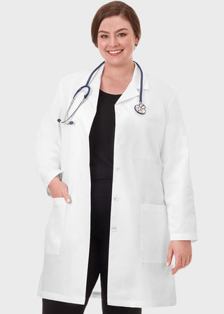 Meta Women Three Pocket 37 Inches Long Lab Coat