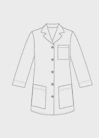 Panda Uniform Made in USA Women's 32 Inch Snap Front Lab coat