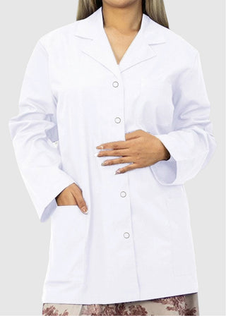 Panda Uniform Made in USA Women's 32 Inch Snap Front Lab coat