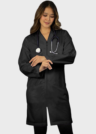 Panda Uniforms Made in USA Unisex 37 Inches No Pocket Zip Front Lab Coat