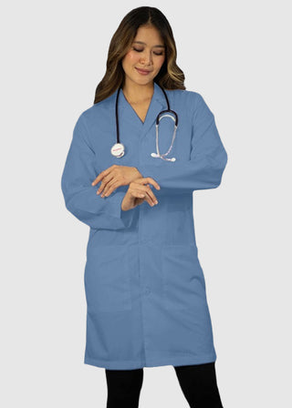 Panda Uniforms Made in USA Unisex 37 Inches No Pocket Zip Front Lab Coat