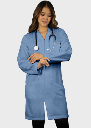 Panda Uniforms Made in USA Unisex 37 Inches No Pocket Zip Front Lab Coat