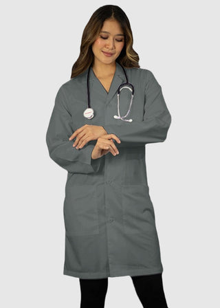 Panda Uniforms Made in USA Unisex 37 Inches No Pocket Zip Front Lab Coat