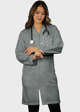 Panda Uniforms Made in USA Unisex 37 Inches No Pocket Zip Front Lab Coat