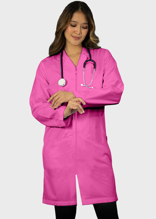 Panda Uniforms Made in USA Unisex 37 Inches No Pocket Zip Front Lab Coat