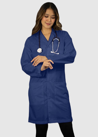 Panda Uniforms Made in USA Unisex 37 Inches No Pocket Zip Front Lab Coat