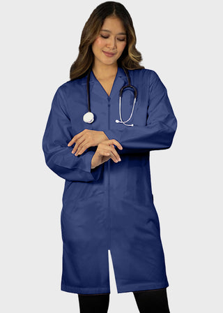 Panda Uniforms Made in USA Unisex 37 Inches No Pocket Zip Front Lab Coat