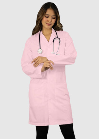 Panda Uniforms Made in USA Unisex 37 Inches No Pocket Zip Front Lab Coat