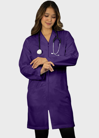 Panda Uniforms Made in USA Unisex 37 Inches No Pocket Zip Front Lab Coat