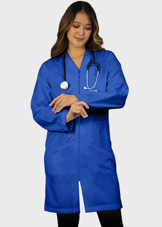 Panda Uniforms Made in USA Unisex 37 Inches No Pocket Zip Front Lab Coat