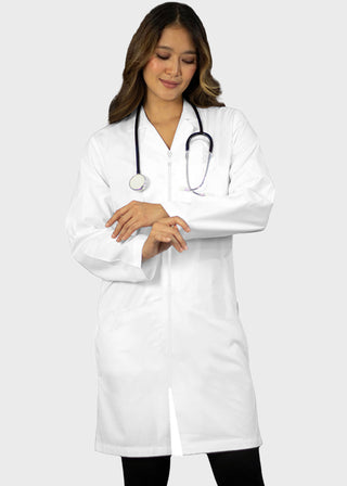 Panda Uniforms Made in USA Unisex 37 Inches No Pocket Zip Front Lab Coat
