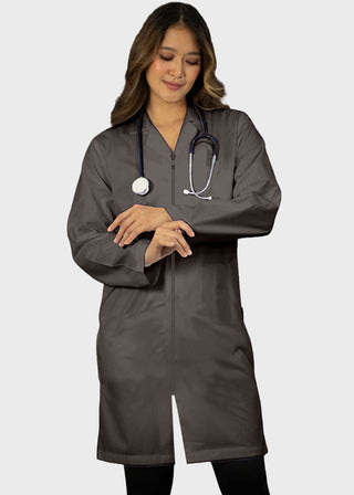 Panda Uniforms Made in USA Unisex 37 Inches No Pocket Zip Front Lab Coat