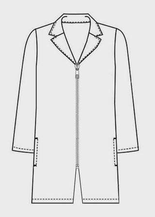 Panda Uniforms Made in USA Unisex 37 Inches No Pocket Zip Front Lab Coat