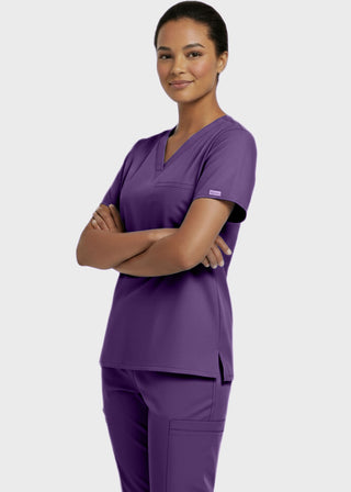 Panda Uniform Made in USA Unisex V-neck Tunic Nursing Scrub Top