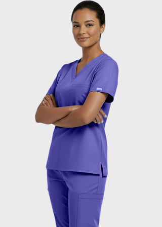 Panda Uniform Made in USA Unisex V-neck Tunic Nursing Scrub Top