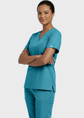 Panda Uniform Made in USA Unisex V-neck Tunic Nursing Scrub Top