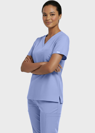 Panda Uniform Made in USA Unisex V-neck Tunic Nursing Scrub Top