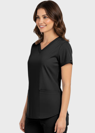 Panda Uniform Made in USA Women's Shirttail Hem V-Neck Tunic Scrub Top