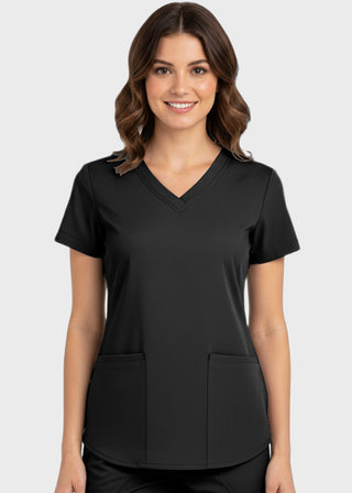 Panda Uniform Made in USA Women's Shirttail Hem V-Neck Tunic Scrub Top