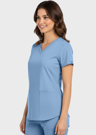 Panda Uniform Made in USA Women's Shirttail Hem V-Neck Tunic Scrub Top