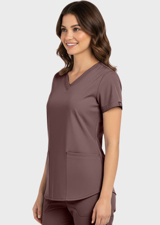 Panda Uniform Made in USA Women's Shirttail Hem V-Neck Tunic Scrub Top