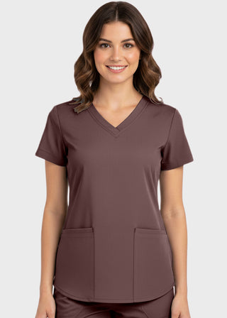 Panda Uniform Made in USA Women's Shirttail Hem V-Neck Tunic Scrub Top