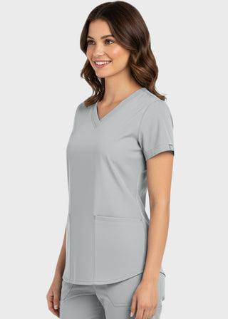 Panda Uniform Made in USA Women's Shirttail Hem V-Neck Tunic Scrub Top