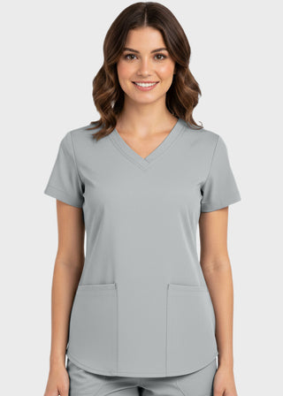 Panda Uniform Made in USA Women's Shirttail Hem V-Neck Tunic Scrub Top